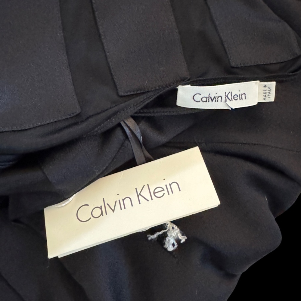 Vintage Calvin Klein Black Silk Slip Dress | Made in Italy | Size 12 - Unworn - Picture 9 of 11